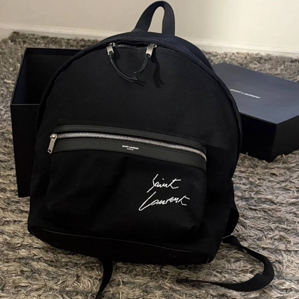 Saint Laurent Classic Black Large Backpack 12”x16”x5.5” Unisex